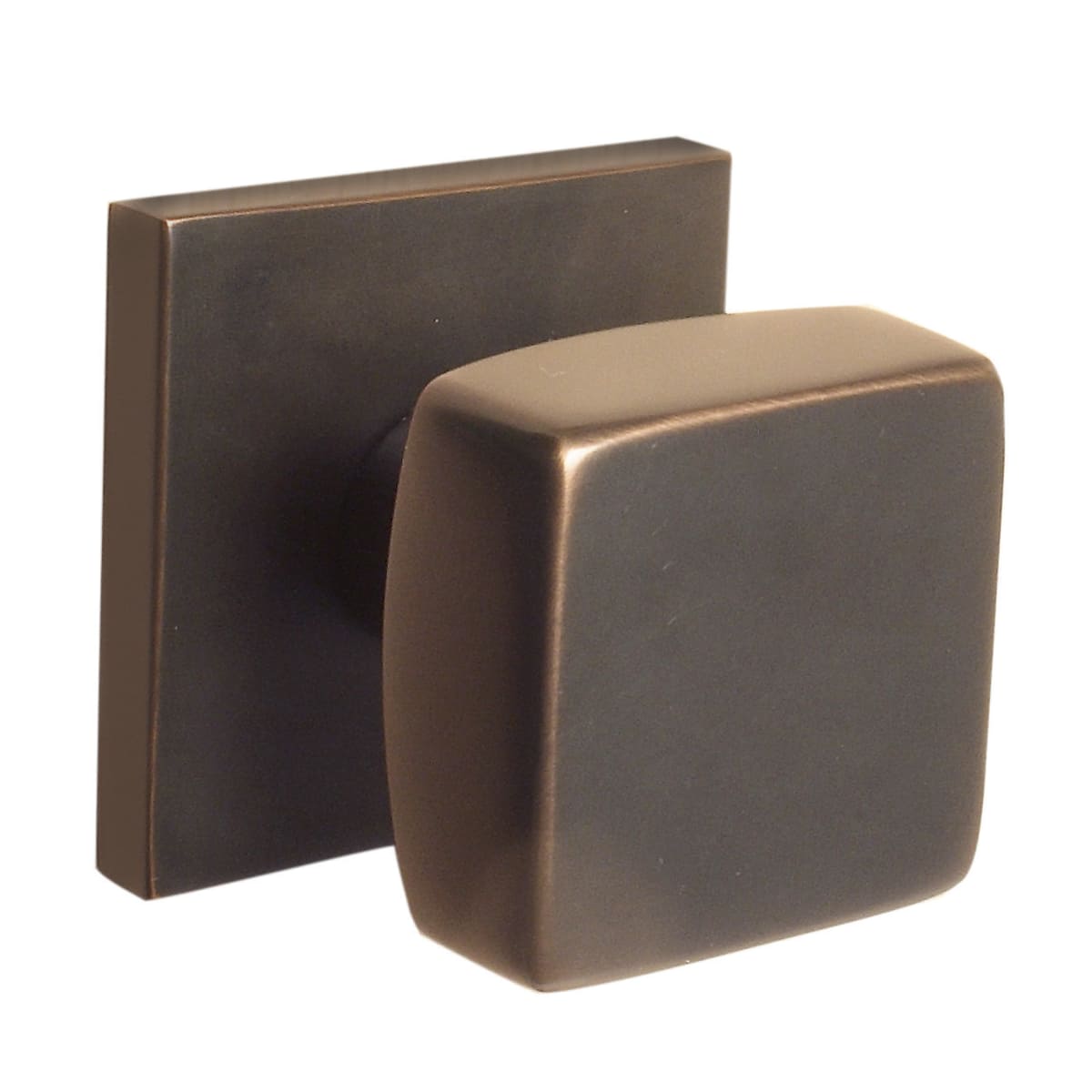 Emtek Square Knob Brass Modern Privacy Door Knobset with the CF Mechanism