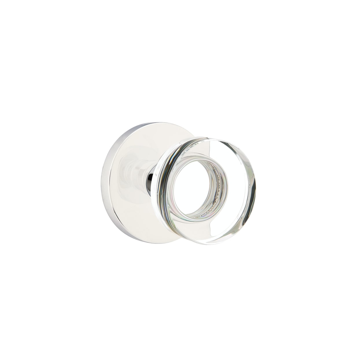 Emtek Modern Disc Crystal Passage Door Knobset with Brass Rosette with CF Mechanism