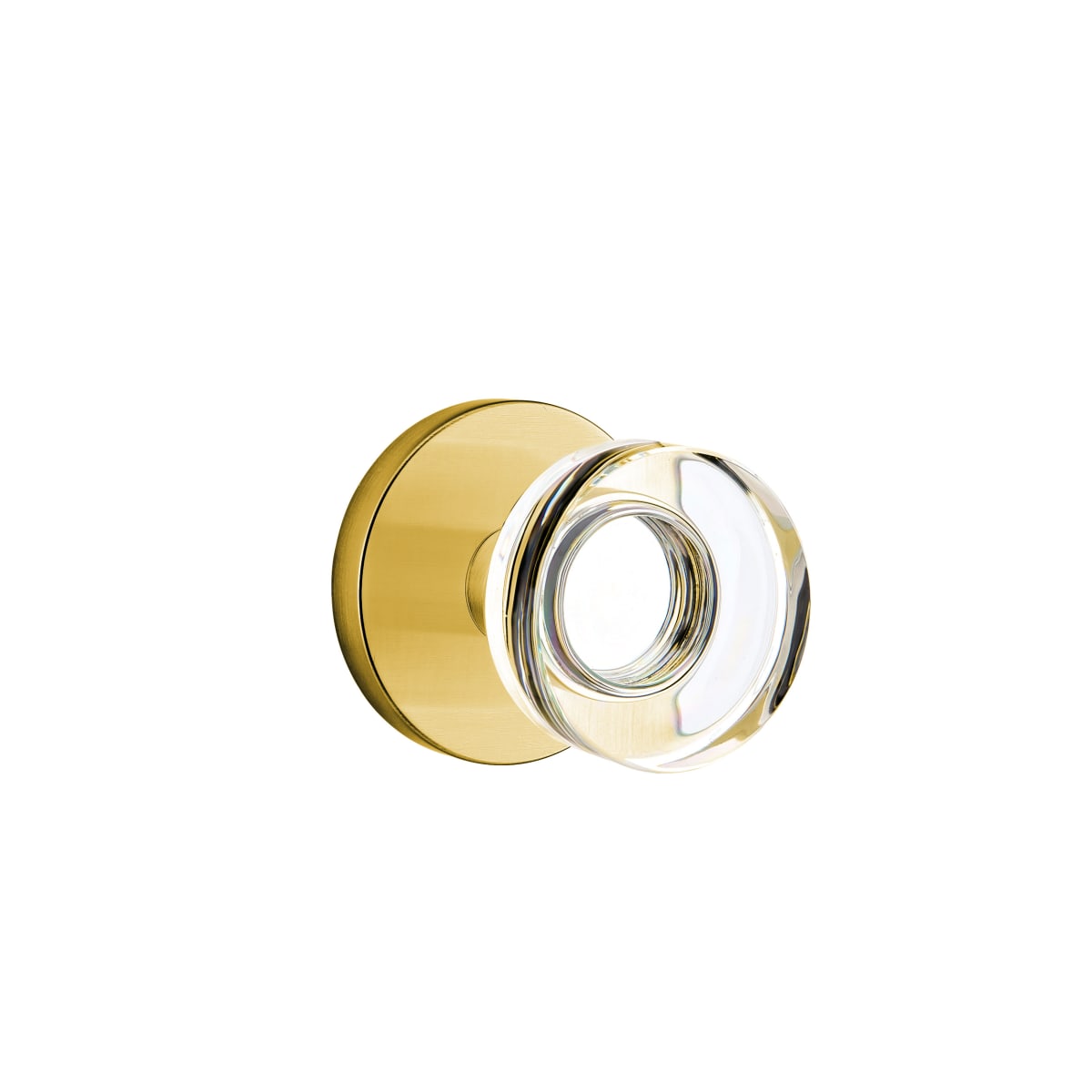 Emtek Modern Disc Crystal Passage Door Knobset with Brass Rosette with CF Mechanism