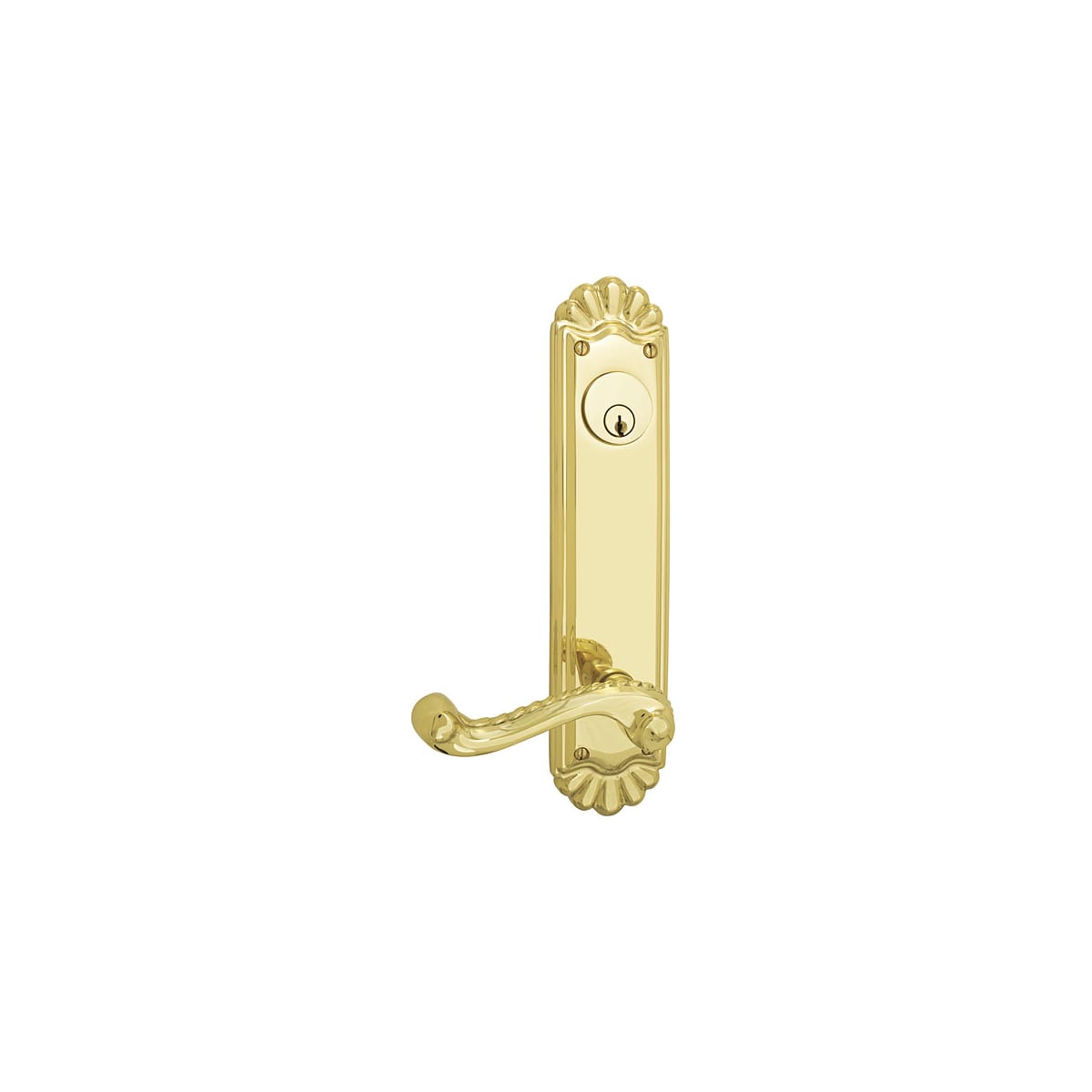Emtek 5-1/2" Center to Center Trenton Sideplate Brass Modern Double Cylinder Entry Set