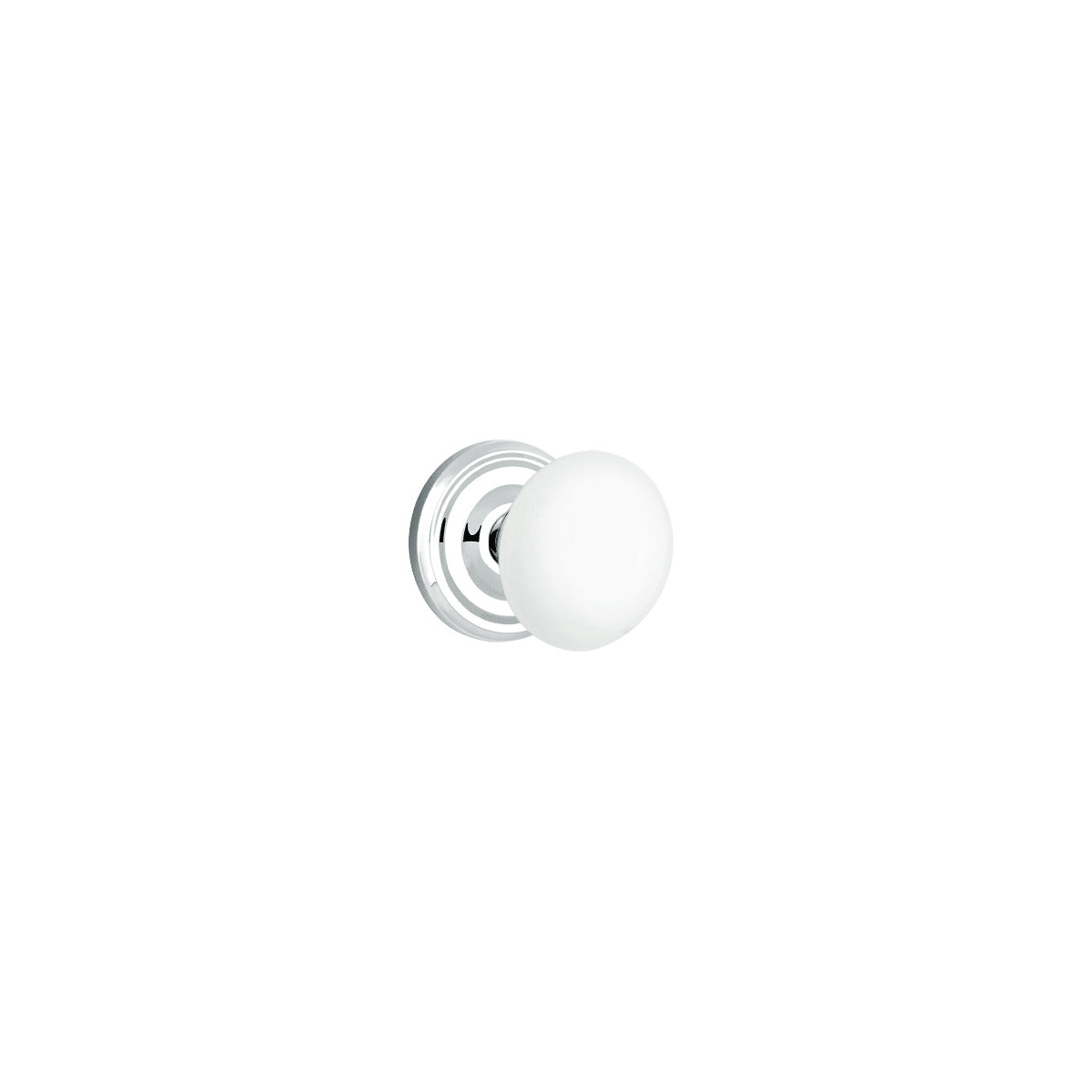 Emtek Ice White Porcelain Passage Door Knobset with Brass Rosette and the CF Mechanism