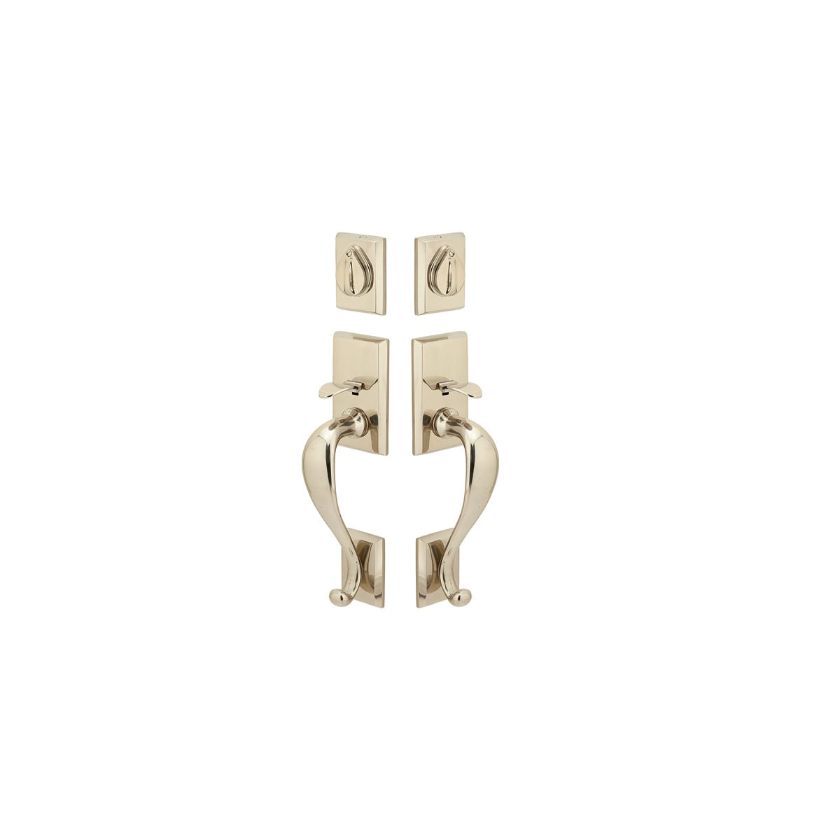 Emtek Rectangular Sectional Double Cylinder Grip-by-Grip Keyed Entry Sandcast Bronze Handleset