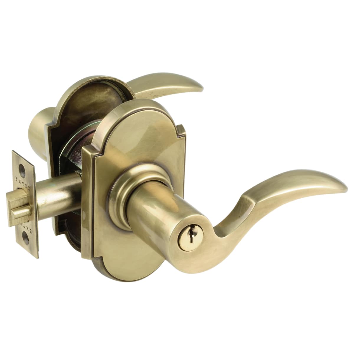 Emtek Cortina Reversible Non-Turning Two-Sided Dummy Door Lever Set from the Classic Brass Collection