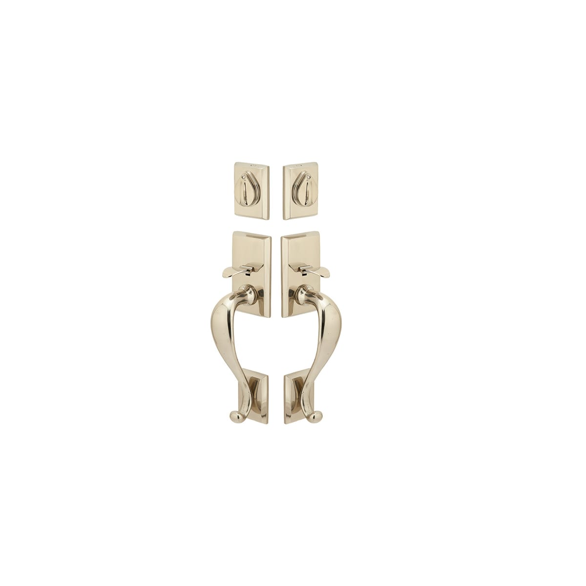 Emtek Rectangular Sectional Single Cylinder Grip-by-Grip Keyed Entry Sandcast Bronze Handleset