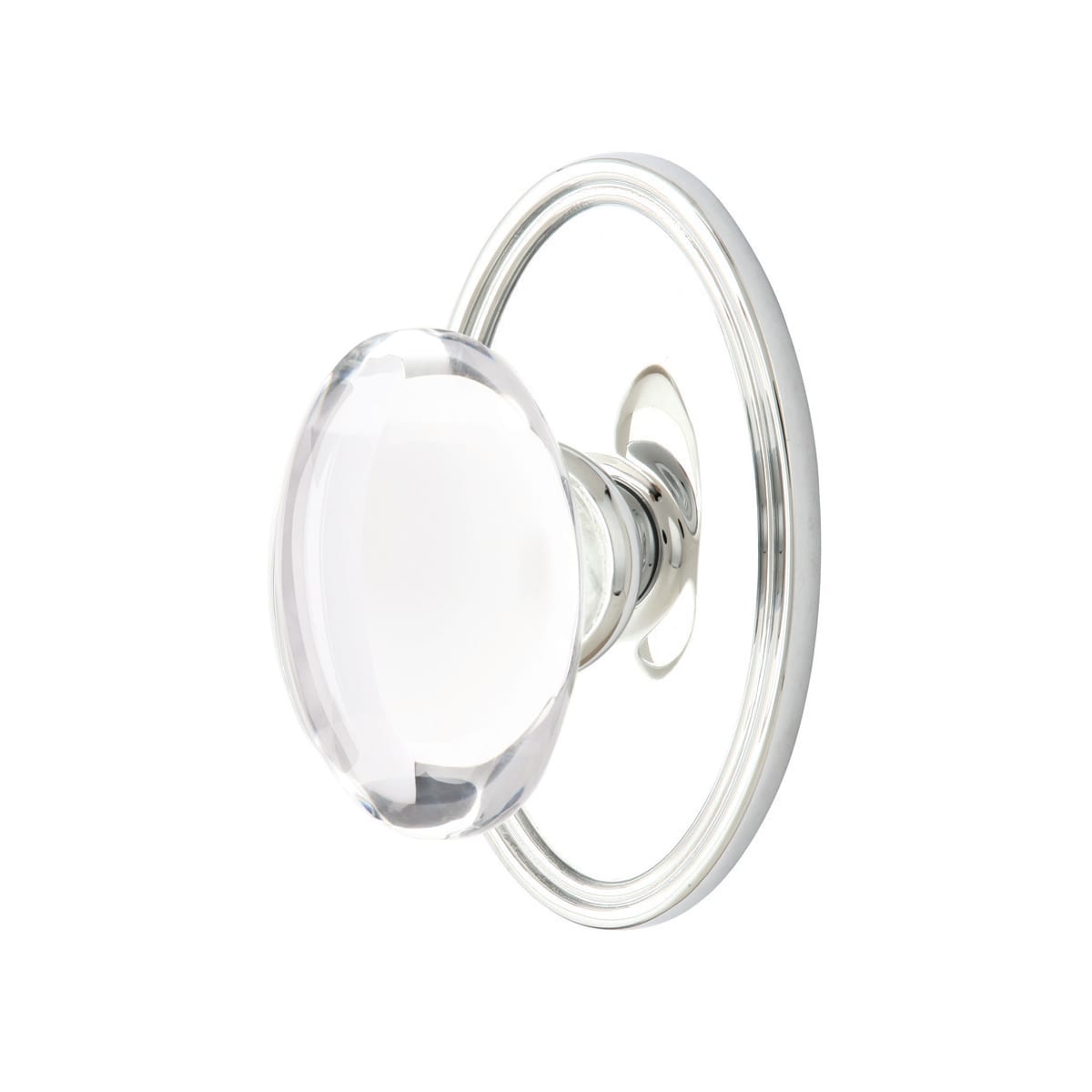 Emtek Hampton Crystal Passage Door Knobset with Brass Rosette and the CF Mechanism
