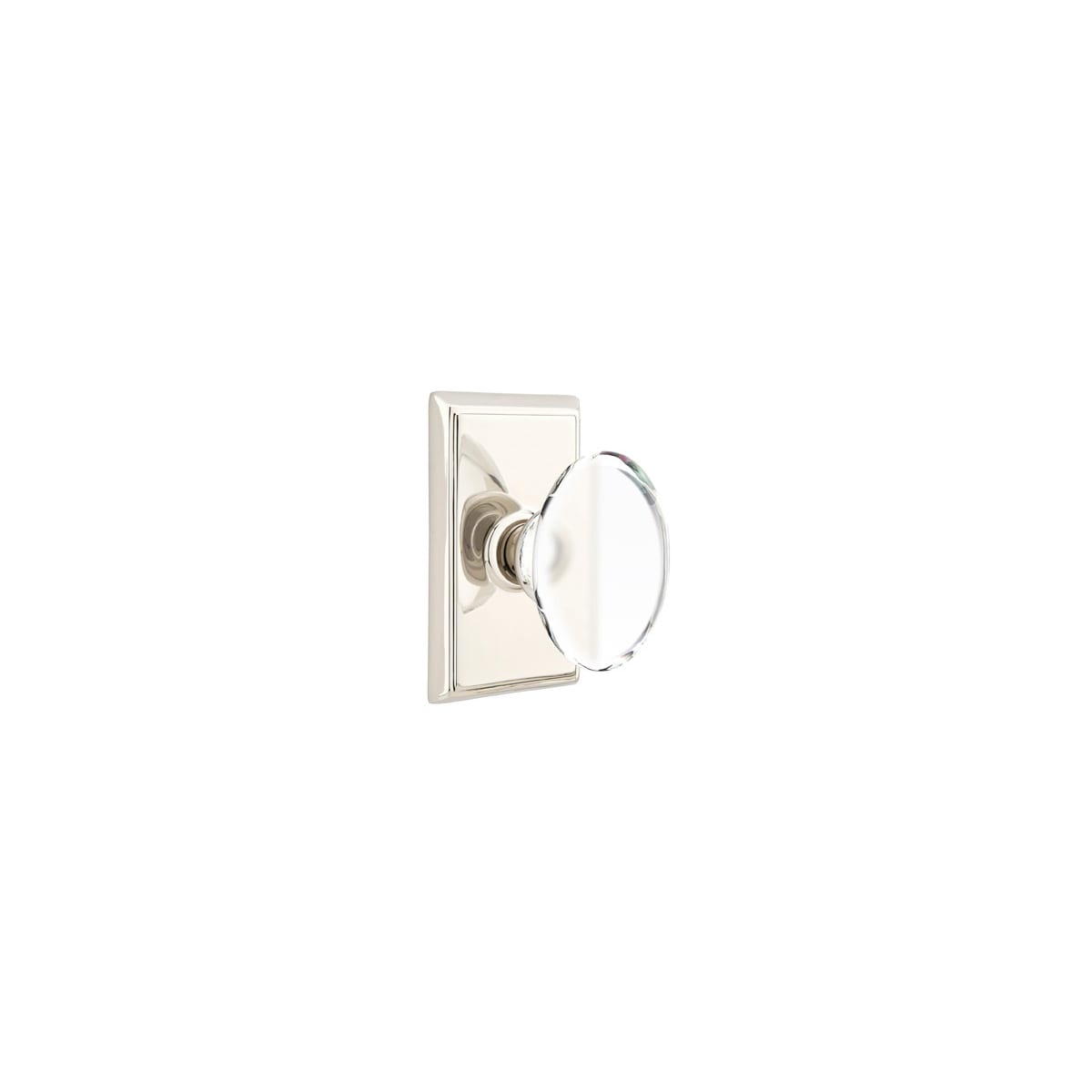Emtek Hampton Crystal Passage Door Knobset with Brass Rosette and the CF Mechanism