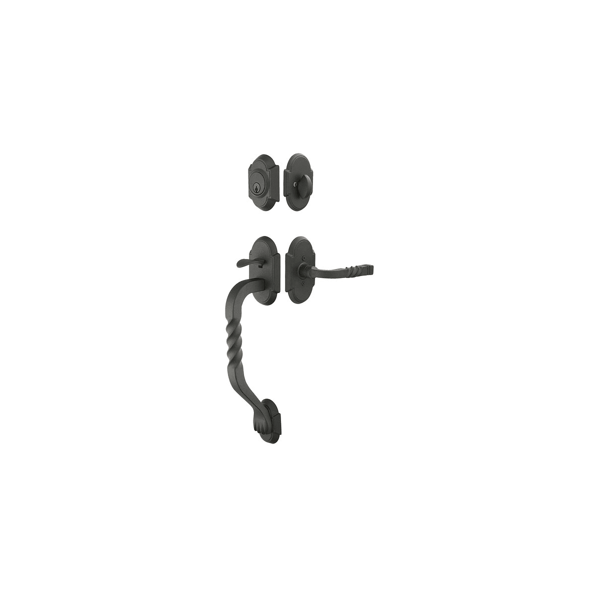 Emtek San Carlos Single Cylinder Keyed Entry Wrought Steel Sectional Handleset