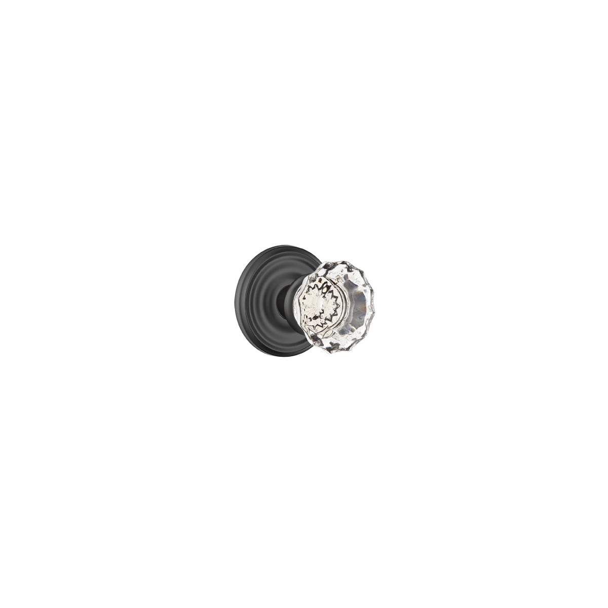 Emtek Astoria Clear Crystal Passage Knobset with Brass Rosette