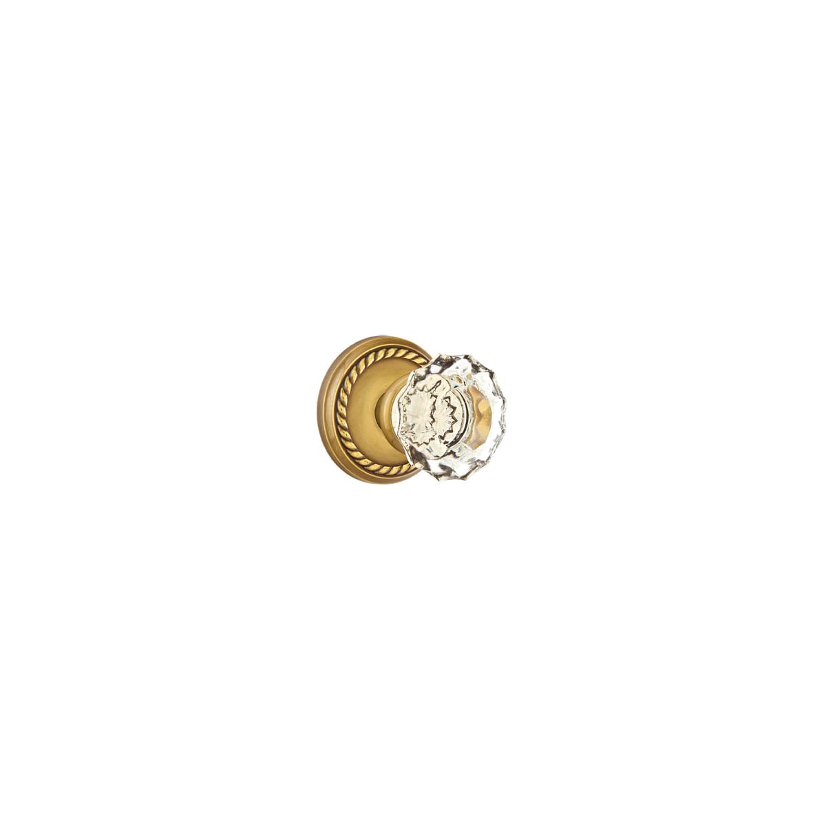 Emtek Astoria Clear Crystal Passage Knobset with Brass Rosette