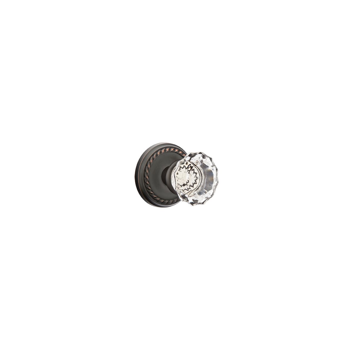 Emtek Astoria Clear Crystal Passage Knobset with Brass Rosette