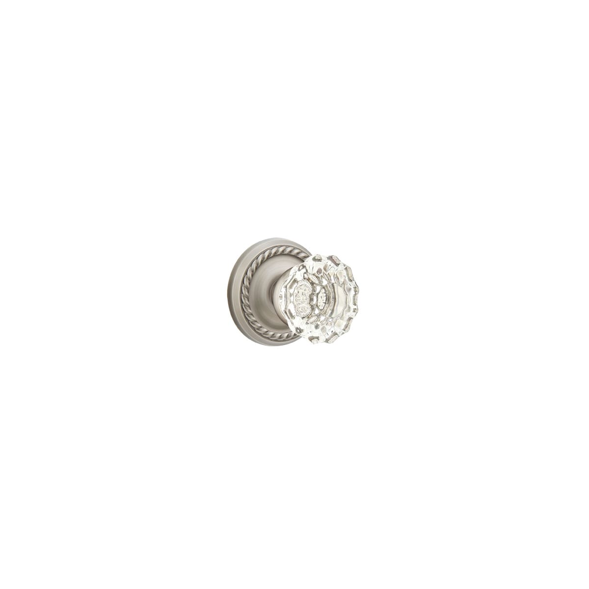 Emtek Astoria Clear Crystal Passage Knobset with Brass Rosette