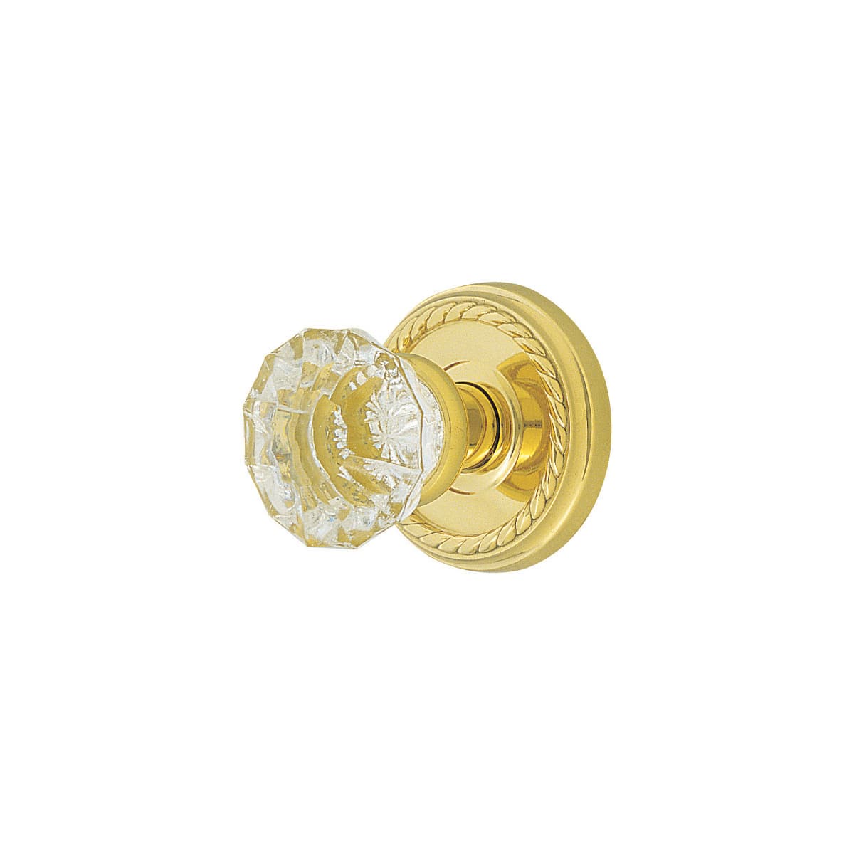 Emtek Astoria Clear Crystal Passage Knobset with Brass Rosette