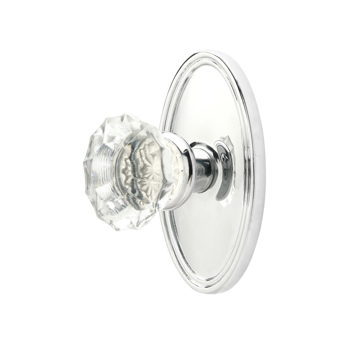 Emtek Astoria Clear Crystal Passage Knobset with Brass Rosette