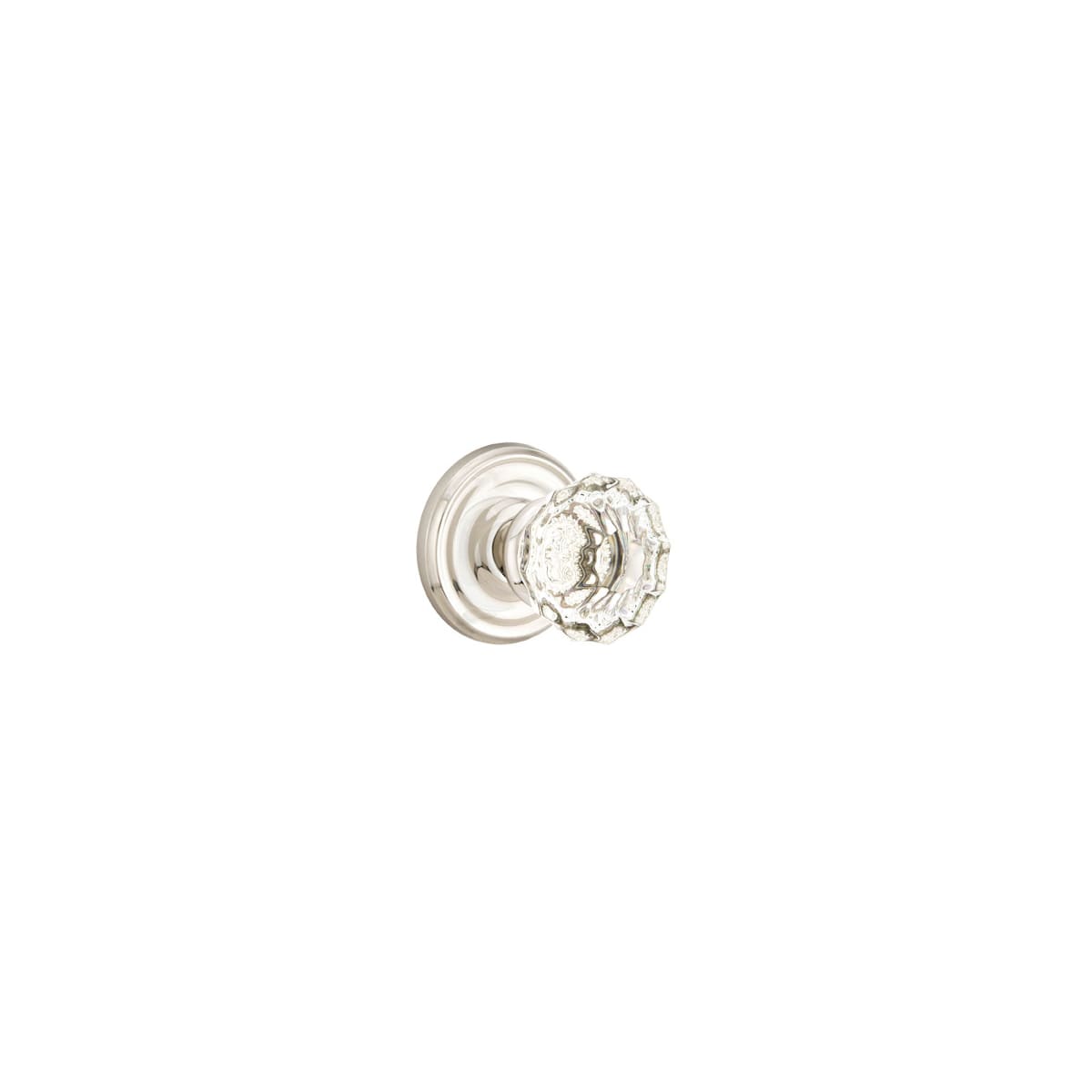 Emtek Astoria Clear Crystal Passage Knobset with Brass Rosette