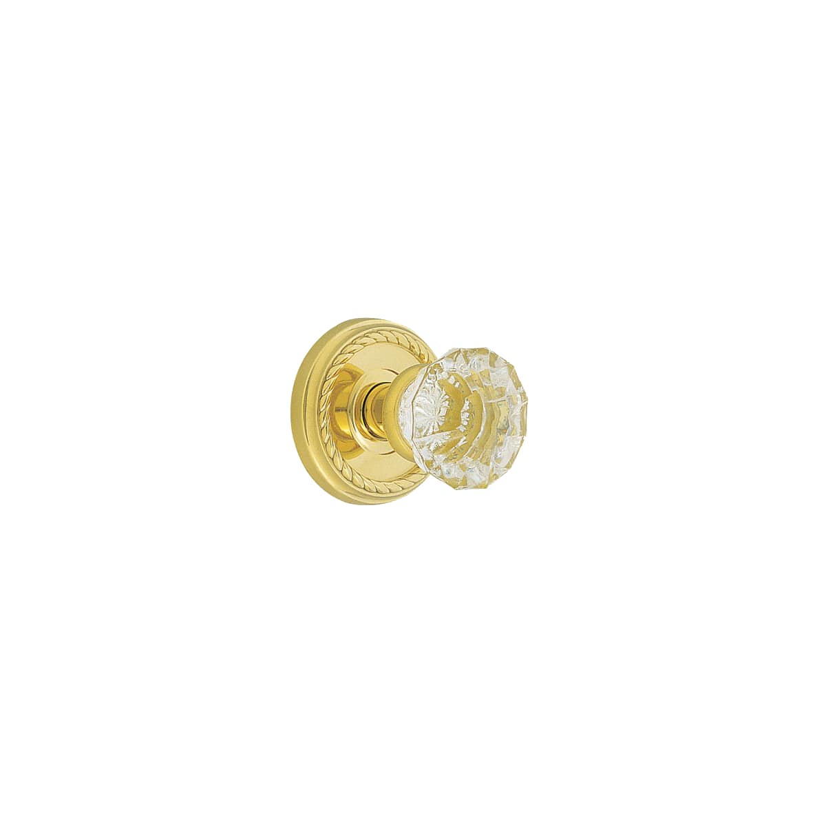 Emtek Astoria Clear Crystal Passage Knobset with Brass Rosette