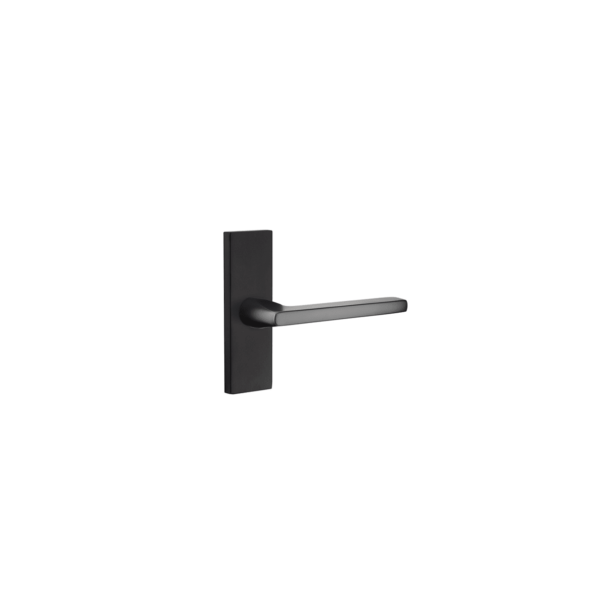 Emtek 5 Inch Long Stretto Rectangular Privacy Sideplate Entry Set from the Brass Modern Collection