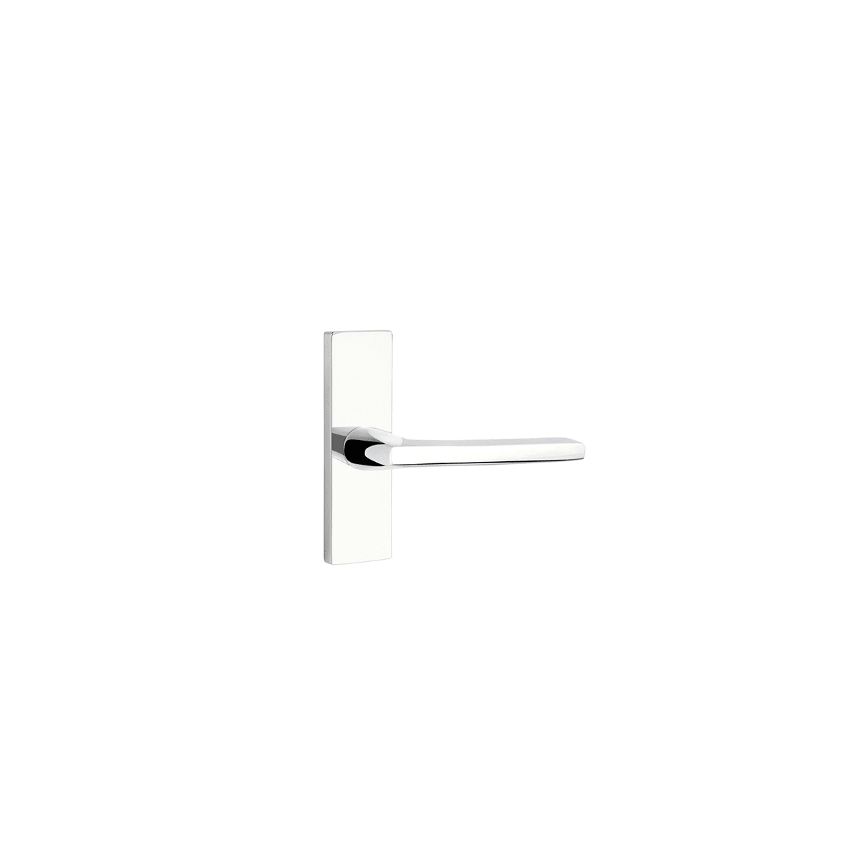 Emtek 5 Inch Long Stretto Rectangular Privacy Sideplate Entry Set from the Brass Modern Collection
