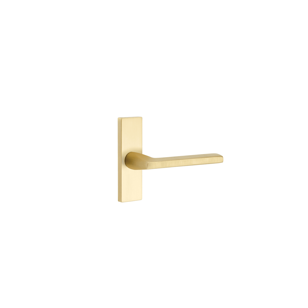 Emtek 5 Inch Long Stretto Rectangular Privacy Sideplate Entry Set from the Brass Modern Collection