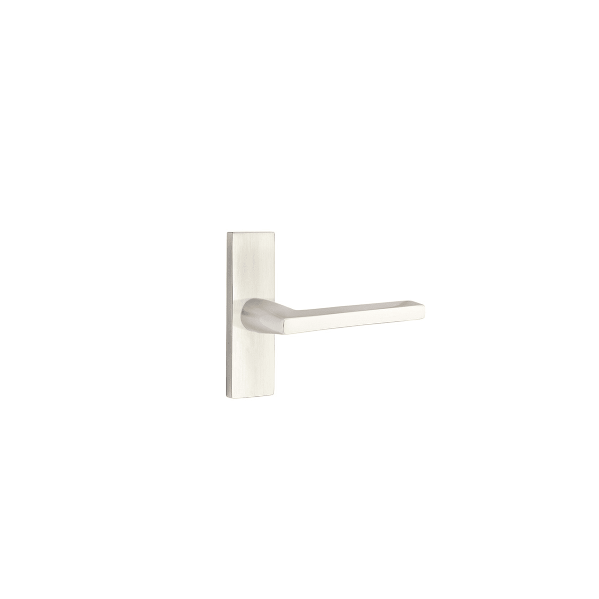 Emtek 5 Inch Long Stretto Rectangular Privacy Sideplate Entry Set from the Brass Modern Collection