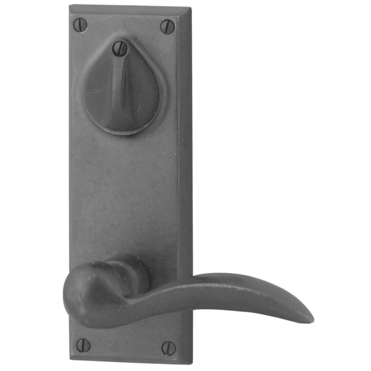 Emtek 7" Height Rectangular Sideplate Sandcast Bronze Dummy Keyed Set