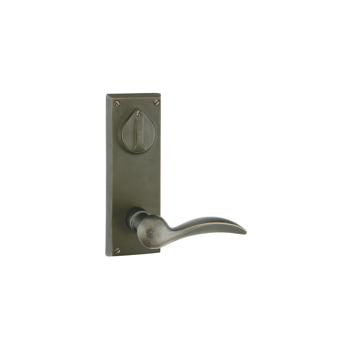 Emtek 7" Height Rectangular Sideplate Sandcast Bronze Dummy Keyed Set