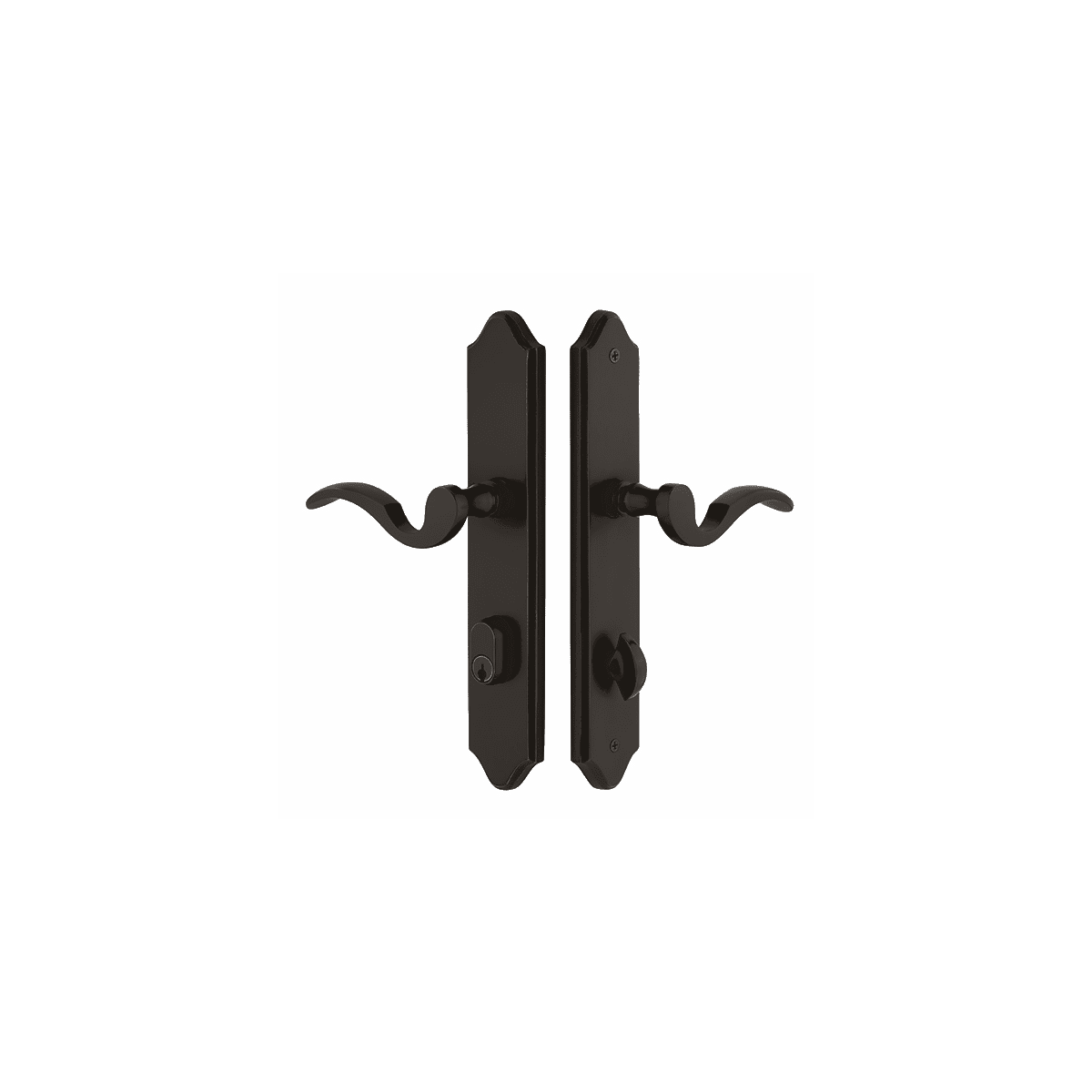 Emtek 10 Inch Stretto Concord Single Cylinder Keyed Sideplate Entry Set from the Classic Brass Collection