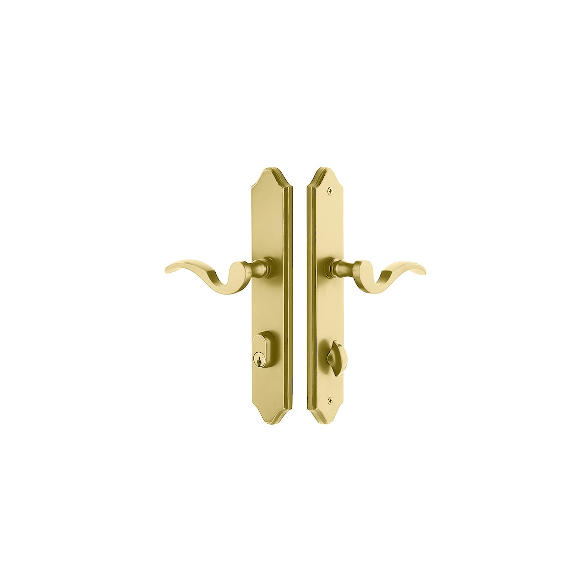 Emtek 10 Inch Stretto Concord Single Cylinder Keyed Sideplate Entry Set from the Classic Brass Collection