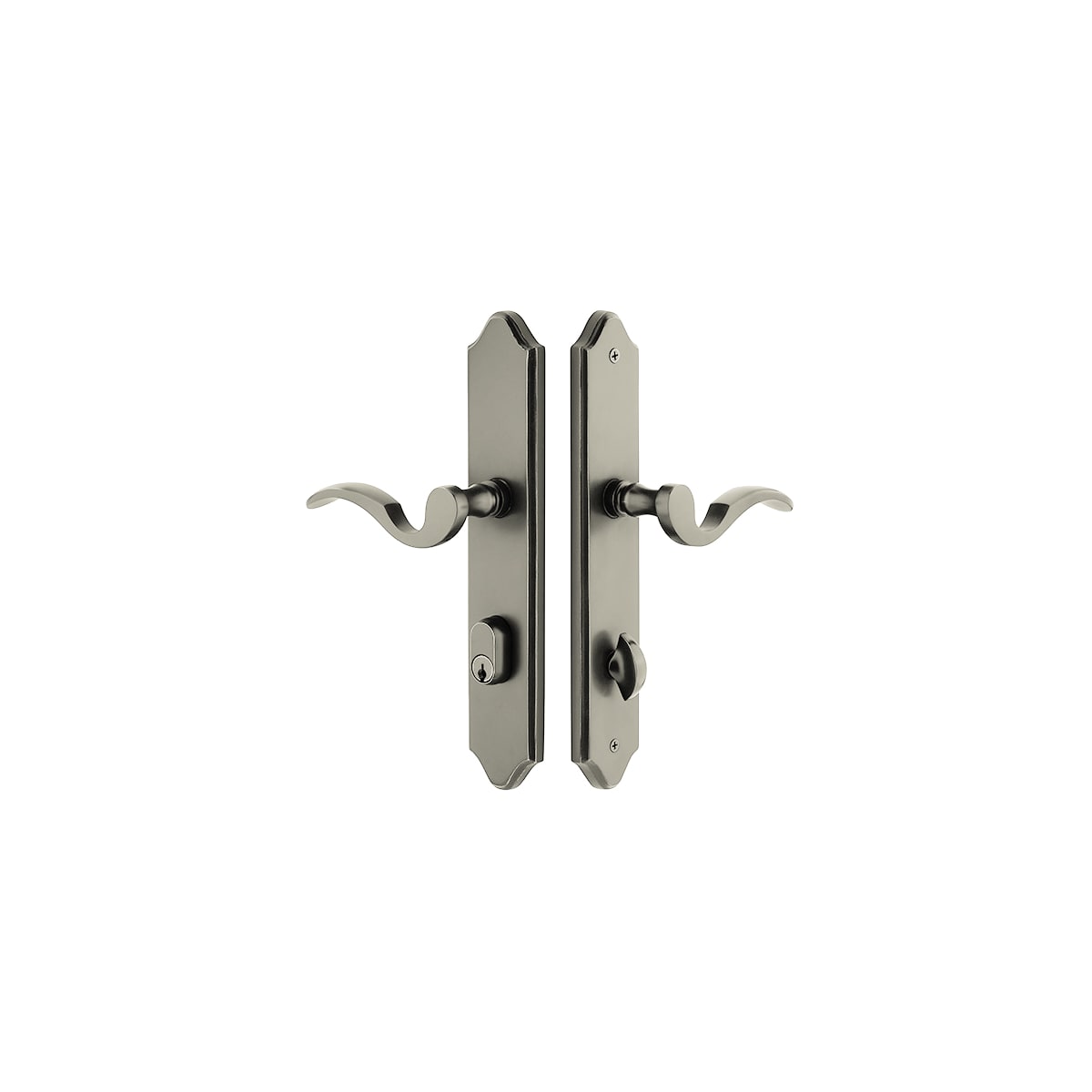 Emtek 10 Inch Stretto Concord Single Cylinder Keyed Sideplate Entry Set from the Classic Brass Collection