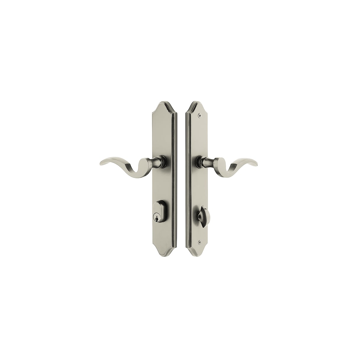 Emtek 10 Inch Stretto Concord Single Cylinder Keyed Sideplate Entry Set from the Classic Brass Collection