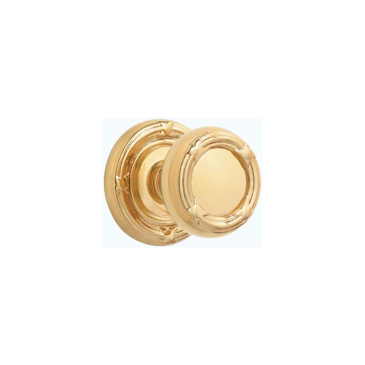 Emtek Ribbon And Reed Reversible Non-Turning Two-Sided Dummy Door Knob Set from the Designer Brass Collection