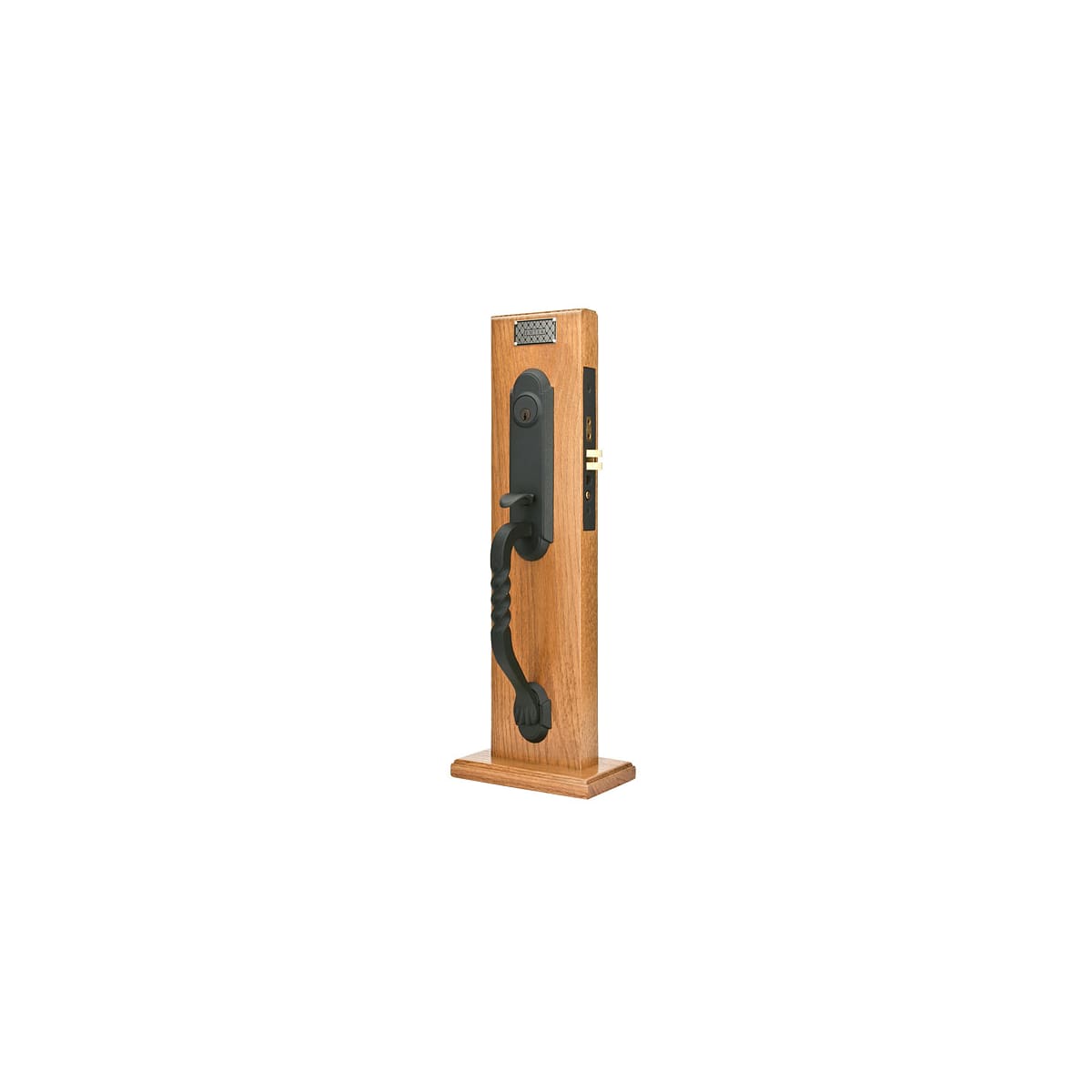 Emtek Rectangular Monolithic Mortise Style Complete Dummy Set from the Sandcast Bronze Collection