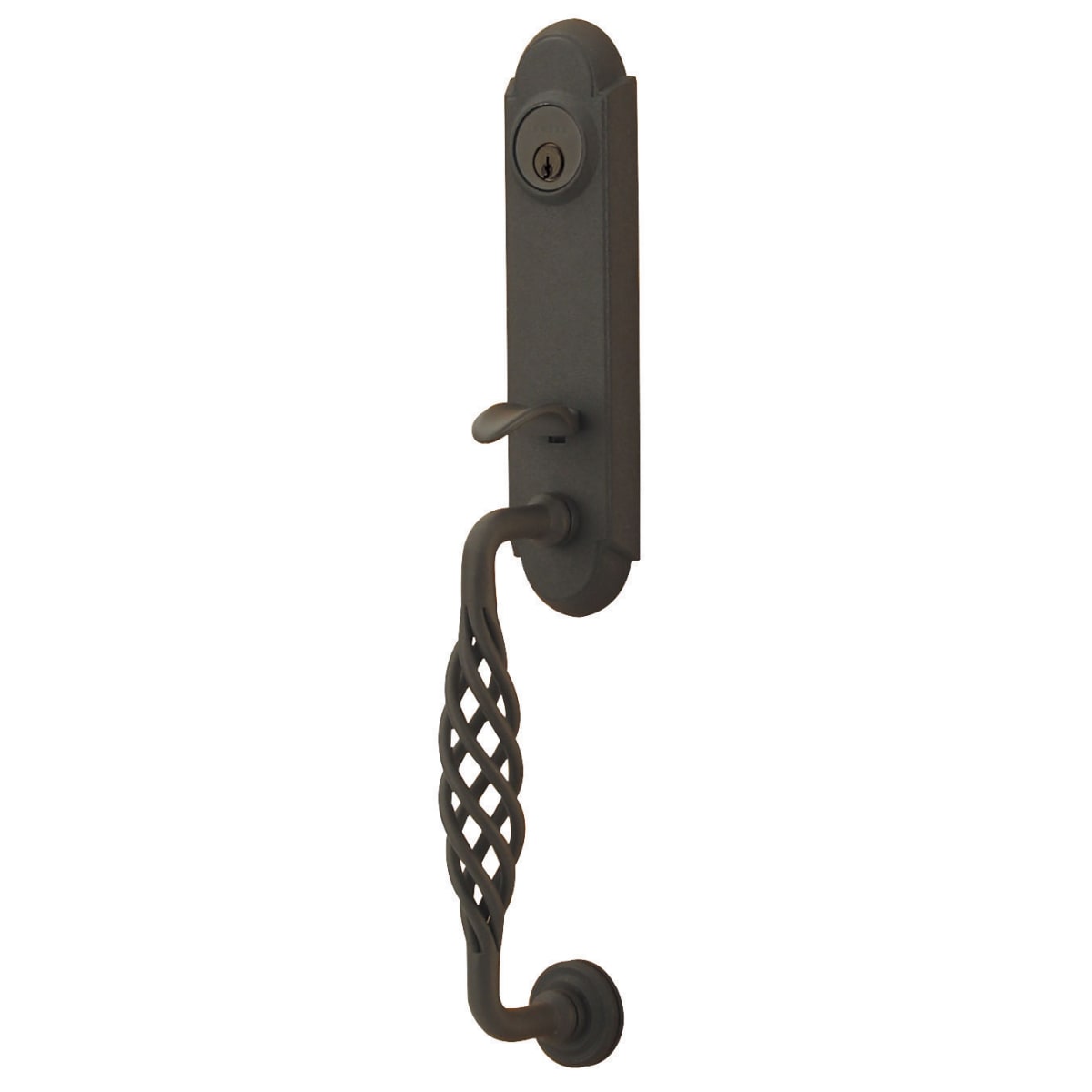 Emtek Lafayette Single Cylinder Keyed Entry Wrought Steel Monolithic Handleset