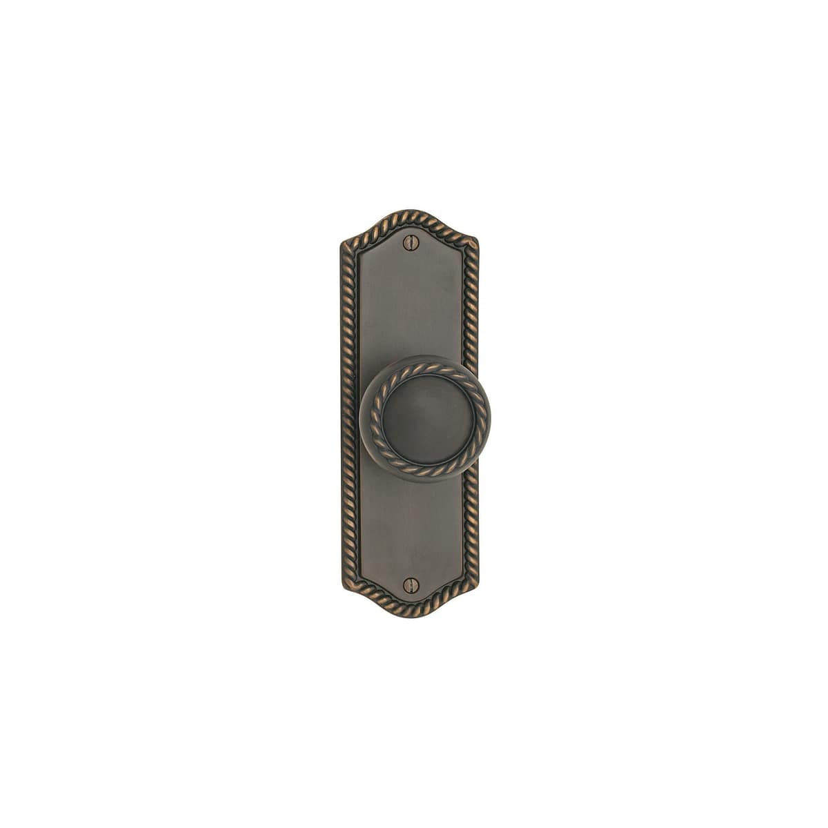 Emtek 7-1/2" Height Rope Sideplate Designer Brass Privacy Entry Set