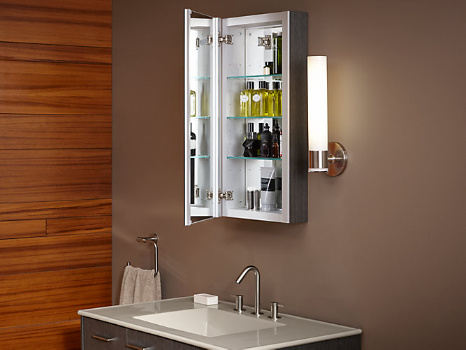 Model: K-99000-NA | Kohler Verdera®   15" W x 30" H aluminum medicine cabinet