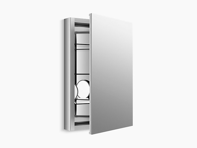 Model: K-99003-NA | Kohler Verdera®   20" W x 30" H aluminum medicine cabinet with adjustable magnifying mirror and slow-close door