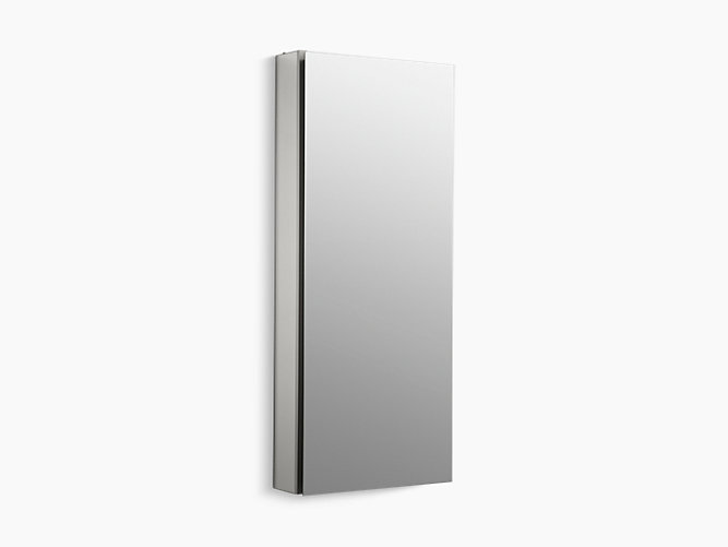 Model: K-2938-PG-SAA | Kohler Catalan®   15" W x 36-1/8" H aluminum single-door medicine cabinet with 170 degree hinge