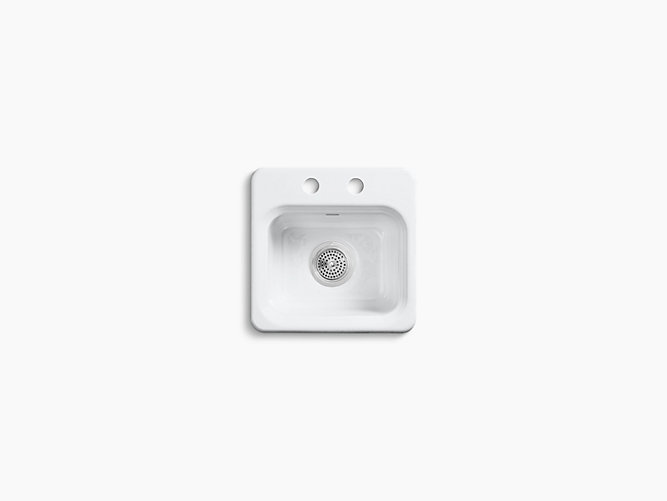 Model: K-6579-2-95 | Kohler Northland™   15" x 15" x 7-5/8" top-mount bar sink with 2 faucet holes