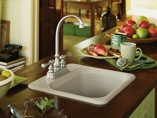 Model: K-6579-2-58 | Kohler Northland™   15" x 15" x 7-5/8" top-mount bar sink with 2 faucet holes