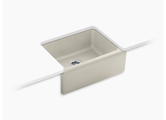 Kohler Alcott™   25-1/4" x 22" x 8-5/8" under-mount single-bowl kitchen sink with apron-front and 5 oversize faucet holes