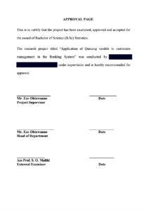 Sampe Project Research Approval Page