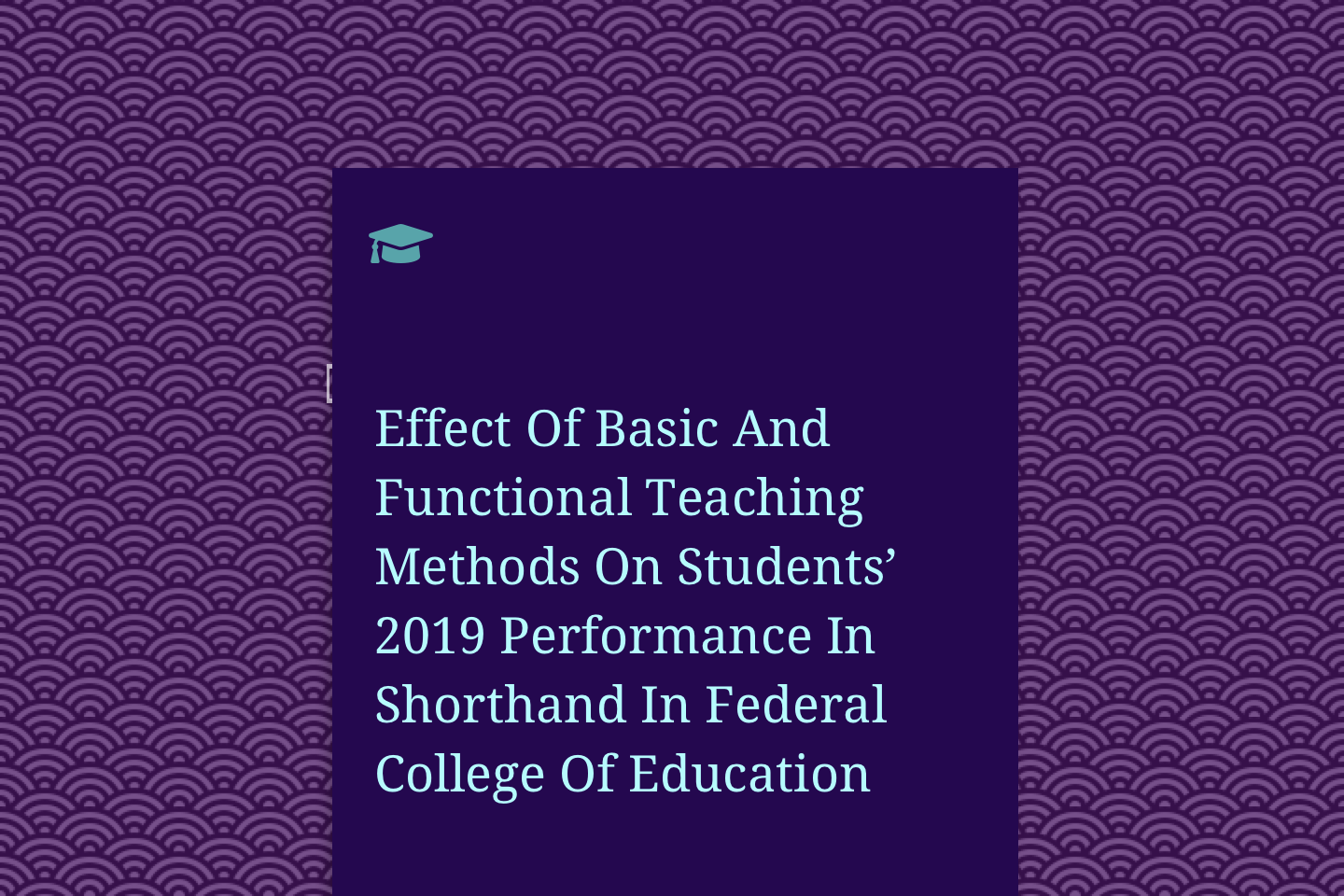 Effect Of Cognitive Behavioural Technique In Reducing Depression Symptoms Among Adult Learners In Benue State, Nigeria