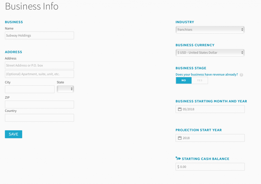 financial projection template for a subway franchise projectionhub