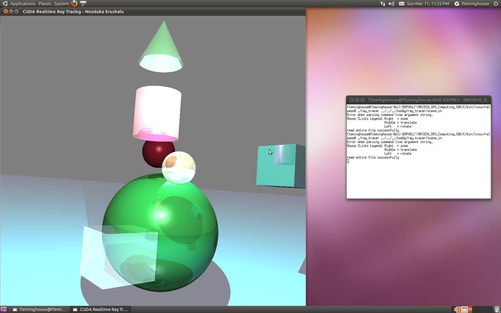 Rotated scene showcasing translucency Translucency Demo