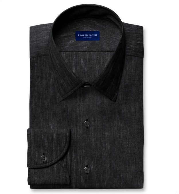Baird McNutt Black Irish Linen Shirt by Proper Cloth