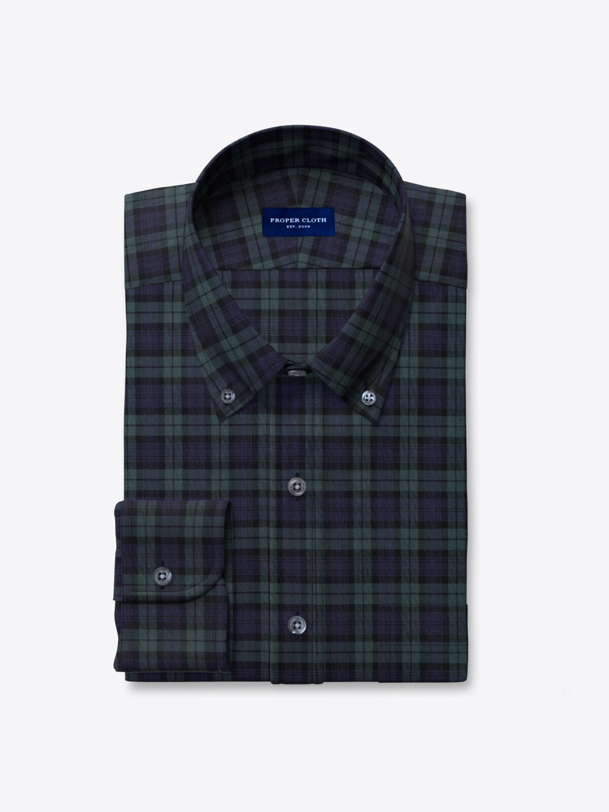 Portuguese Plaid Black Watch Tartan Men's Dress Shirt Shirt by Proper Cloth Portuguese Plaid Black Watch Tartan Men's Dress Shirt Shirt by Proper Cloth