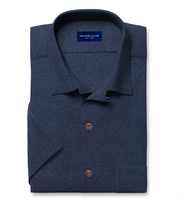japanese knit dress shirt Faded Navy Terry Cloth Timeless Looks by White Mark 2026-07-02