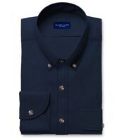 Shop Italian Navy Cotton Blend Stretch Chamois
