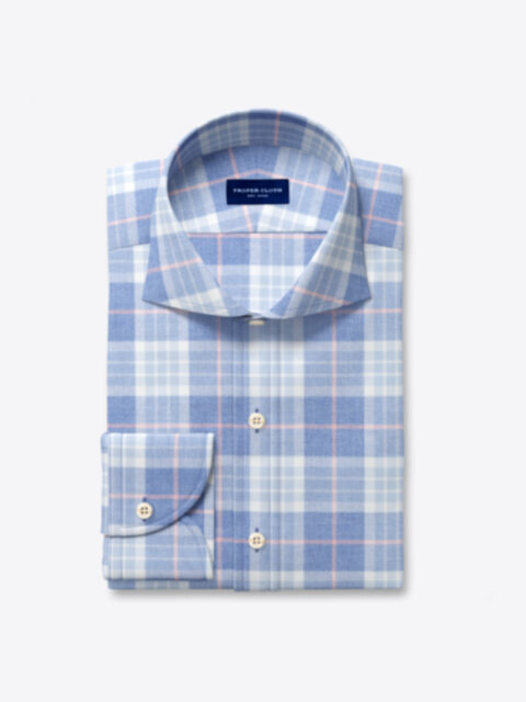 Blue Melange and Rose California Plaid