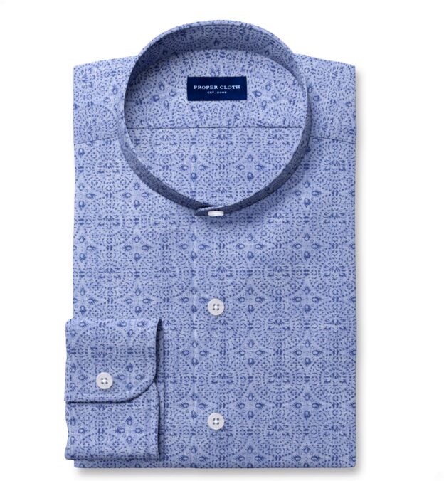 Albini Block Print Chambray Men's Dress Shirt Shirt by Proper Cloth Albini Block Print Chambray Men's Dress Shirt Shirt by Proper Cloth