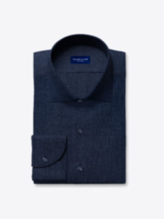 Custom Baird McNutt Navy Irish Linen Shirt Shirt
